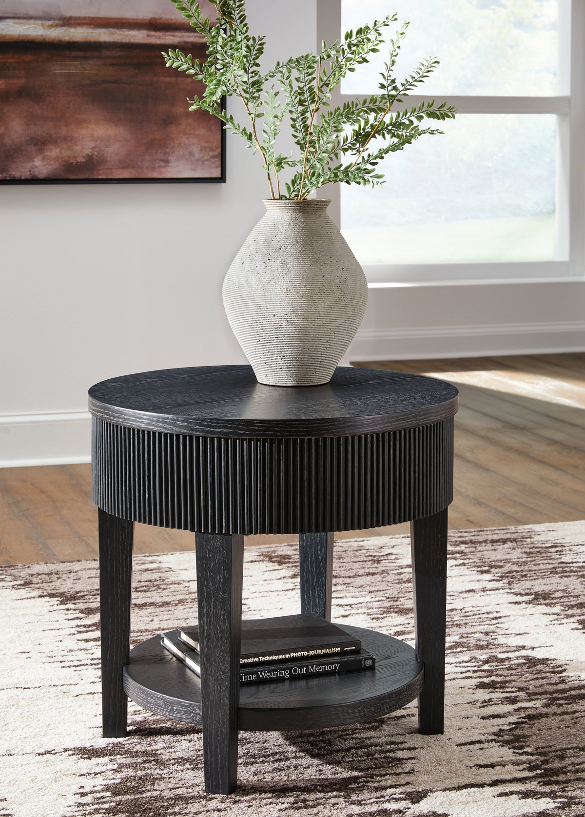 Sectionals for Less - Ashley Furniture - Marstream End Table - Round End Table / Black - T551-6