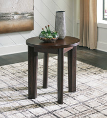 Sectionals for Less - Ashley Furniture - Korestone 2 End Table - Round End Table / Dark Brown - T657-6