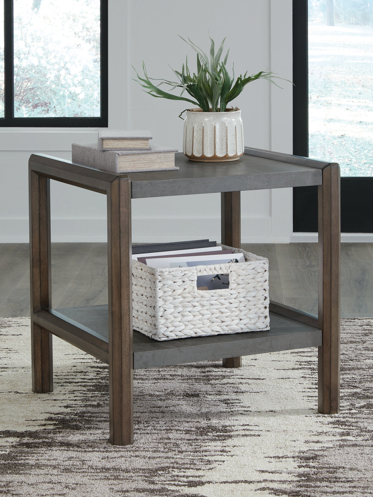 Sectionals for Less - Ashley Furniture - Kallenny End Table - Rectangular End Table / Brown/Gray - T669-3