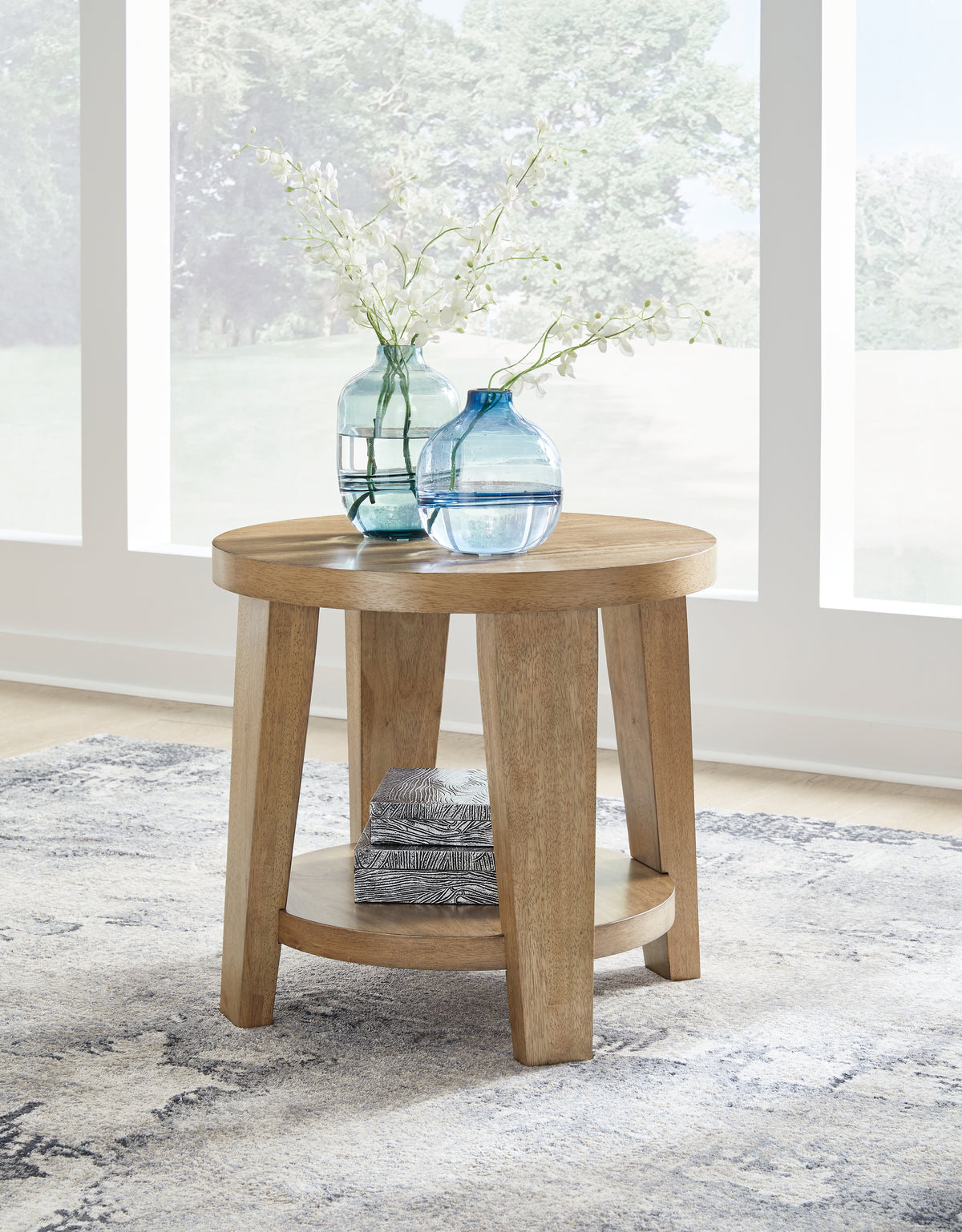 Sectionals for Less - Ashley Furniture - Kristiland End Table - Round End Table / Light Brown - T674-6