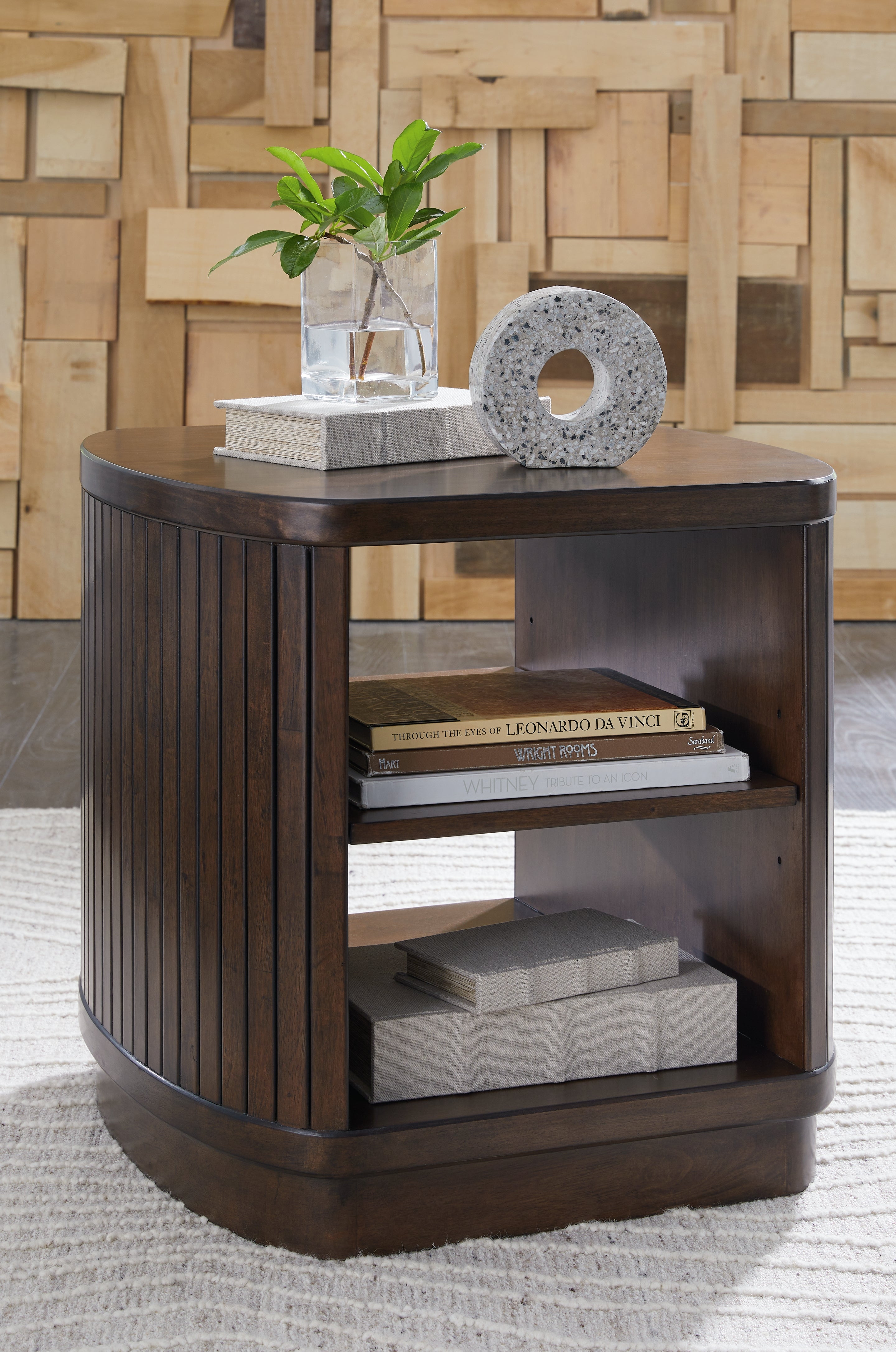 Sectionals for Less - Ashley Furniture - Korestone End Table - Square End Table / Dark Brown - T679-2