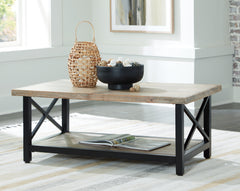 Sectionals for Less - Ashley Furniture - Bristenfort Coffee Table - Rectangular Cocktail Table / Brown/Black - T685-1