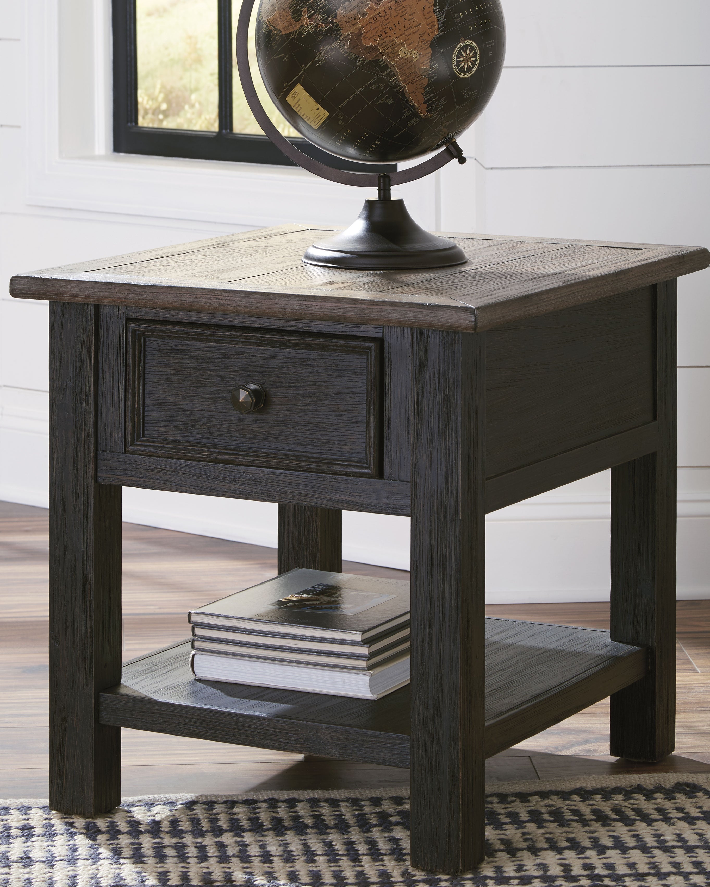 Sectionals for Less - Ashley Furniture - Tyler Creek End Table - Rectangular End Table / Grayish Brown/Black - T736-3