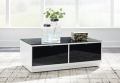 Sectionals for Less - Ashley Furniture - Gardoni Coffee Table - Rectangular Cocktail Table / White/Black - T756-1