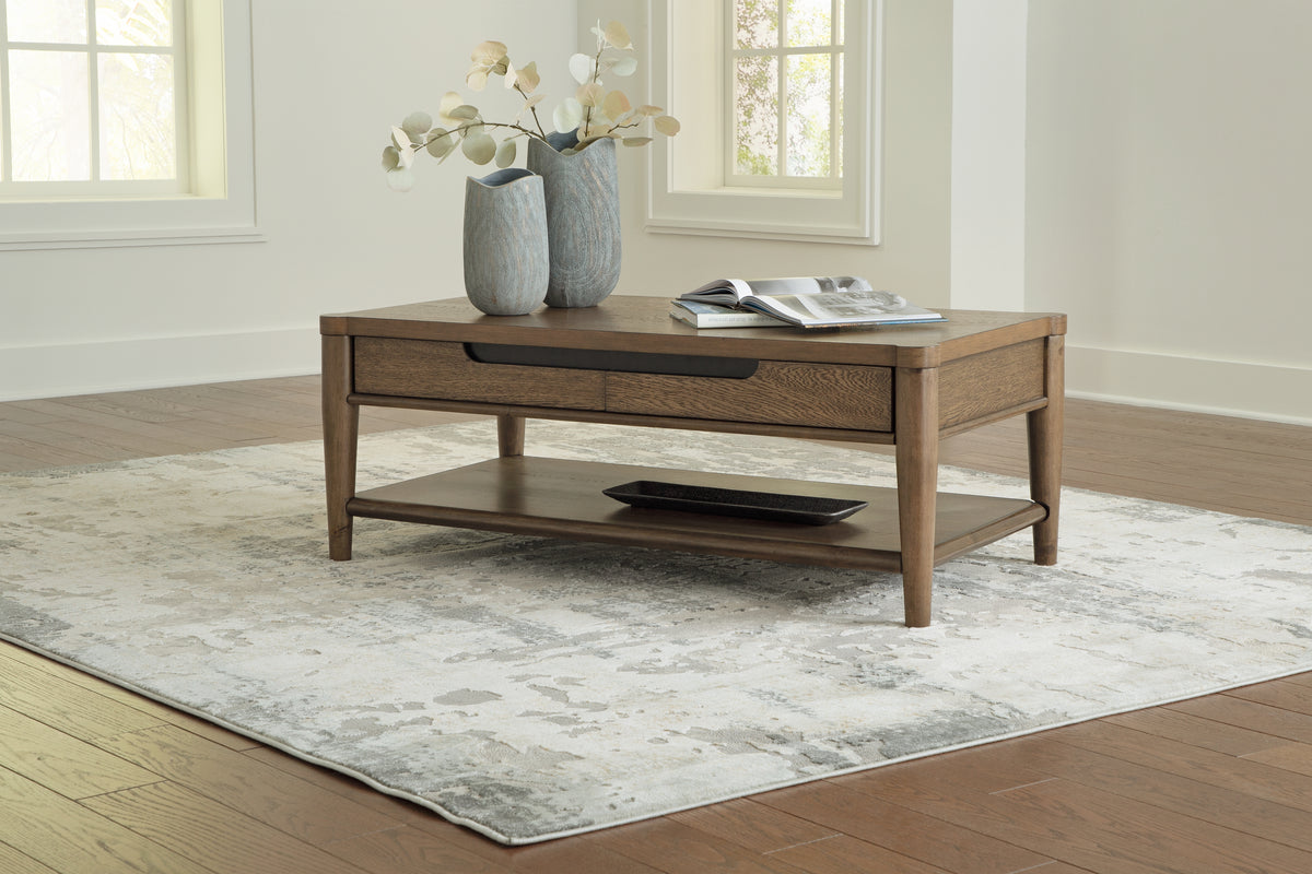 Sectionals for Less - Ashley Furniture - Roanhowe Coffee Table - Rectangular Cocktail Table / Brown - T769-1