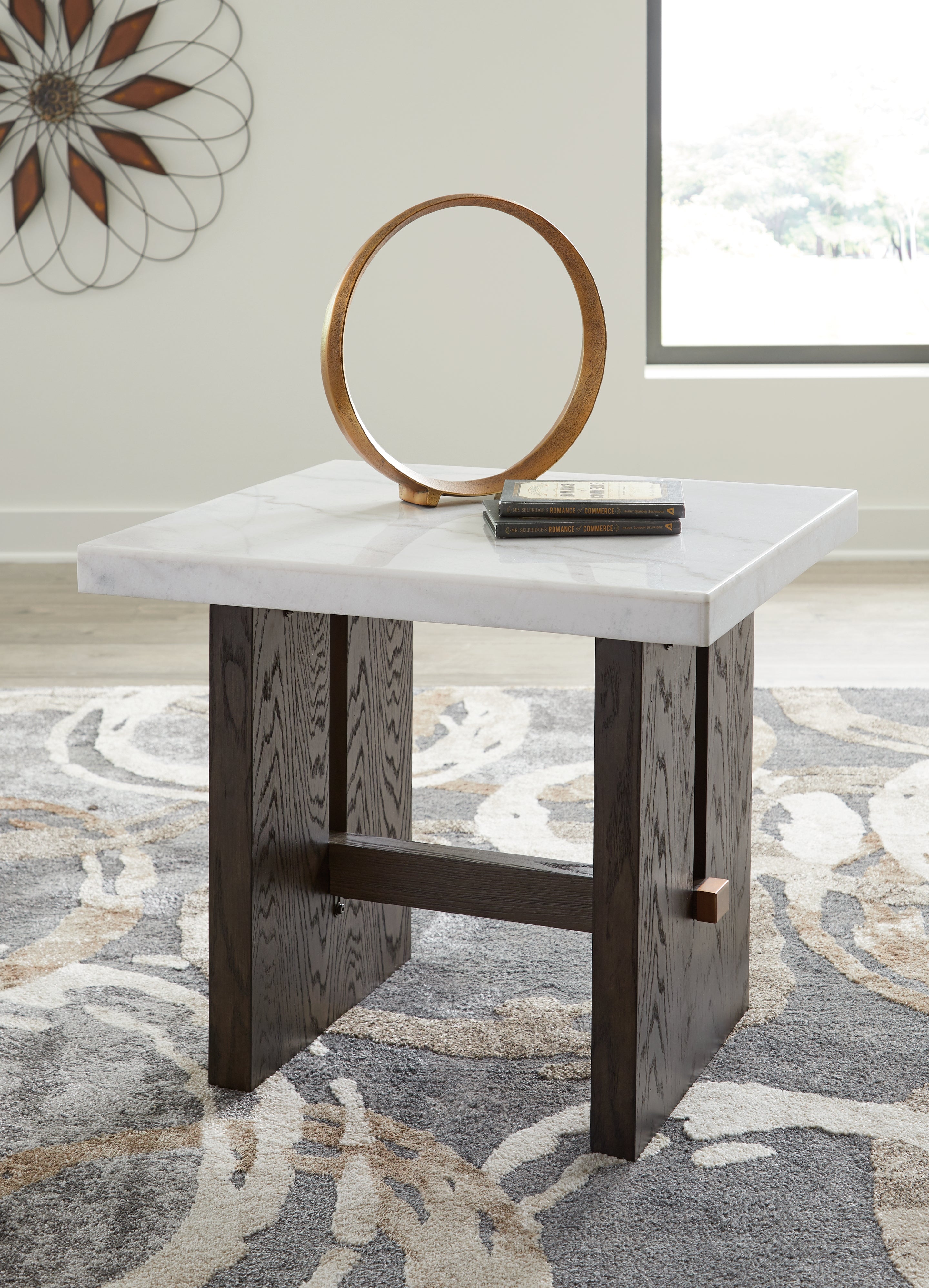 Sectionals for Less - Ashley Furniture - Burkhaus End Table - Rectangular End Table / White/Dark Brown - T779-3