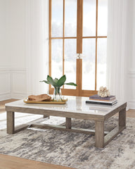 Sectionals for Less - Ashley Furniture - Loyaska Coffee Table - Rectangular Cocktail Table / Brown/Ivory - T789-1