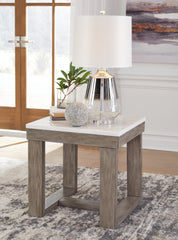 Sectionals for Less - Ashley Furniture - Loyaska End Table - Rectangular End Table / Grayish Brown/White - T854-3