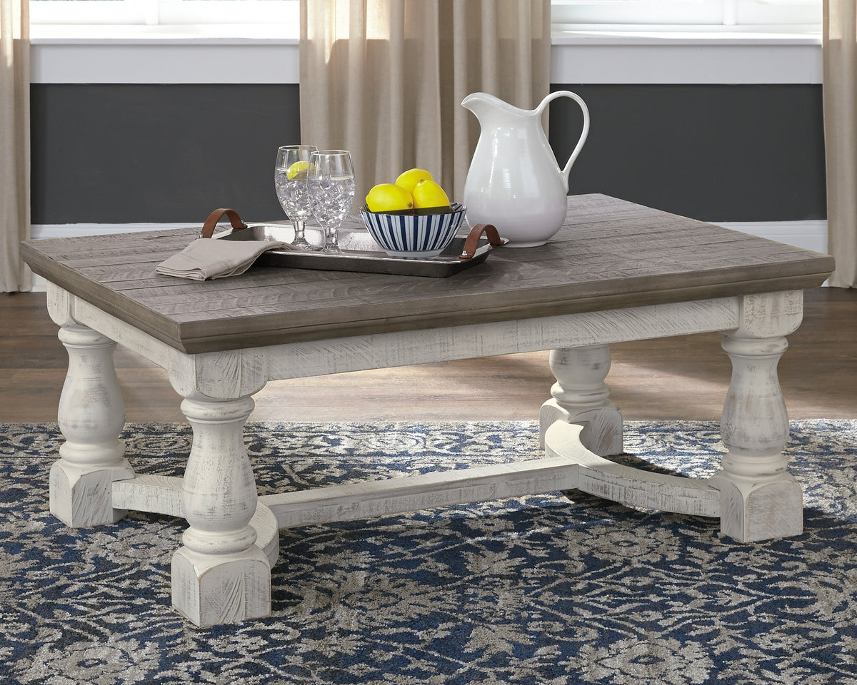 Sectionals for Less - Ashley Furniture - Havalance Coffee Table - Rectangular Cocktail Table / Gray/White - T814-1