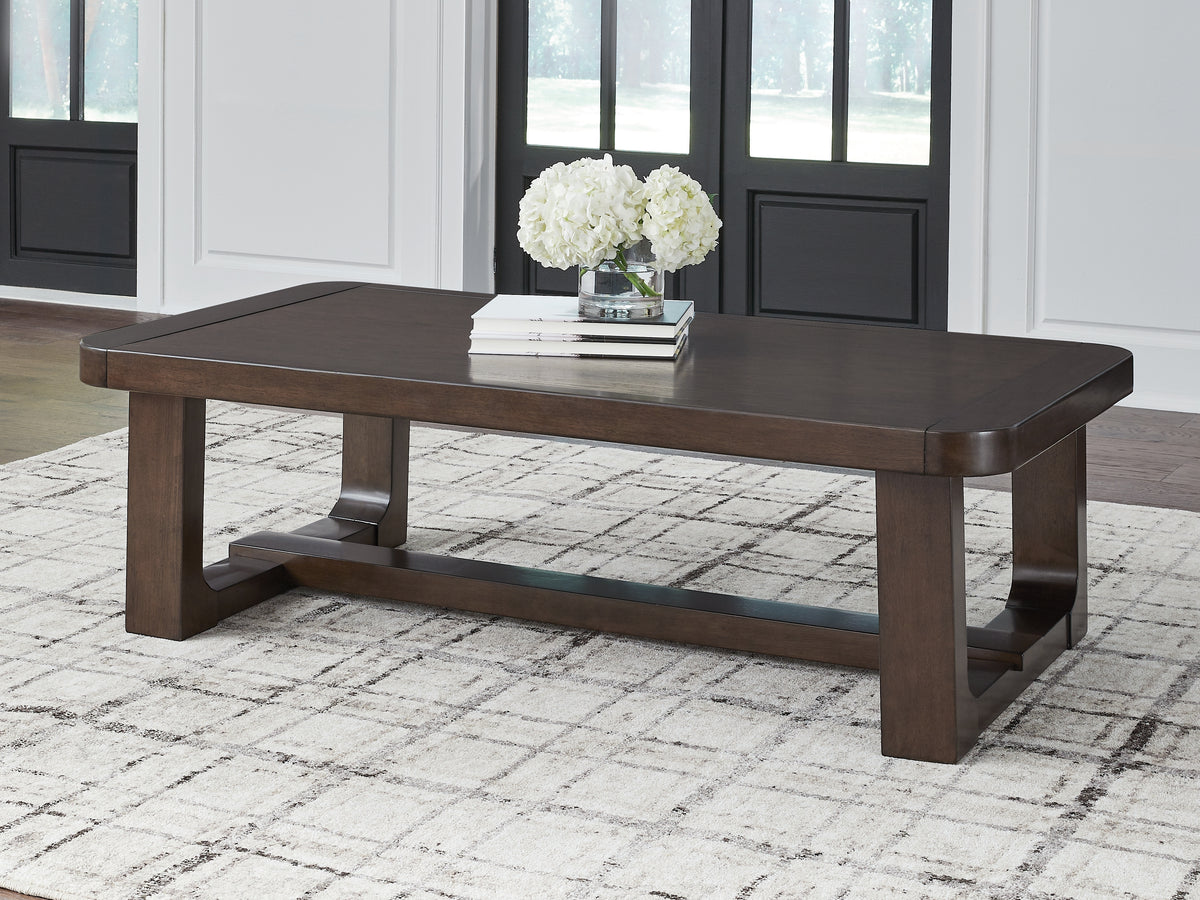 Sectionals for Less - Ashley Furniture - Breckington Coffee Table - Rectangular Cocktail Table / Dark Brown - T856-1