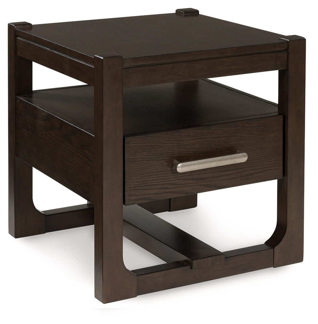 Sectionals for Less - Ashley Furniture - Breckington End Table - Rectangular End Table / Dark Brown - T656-3
