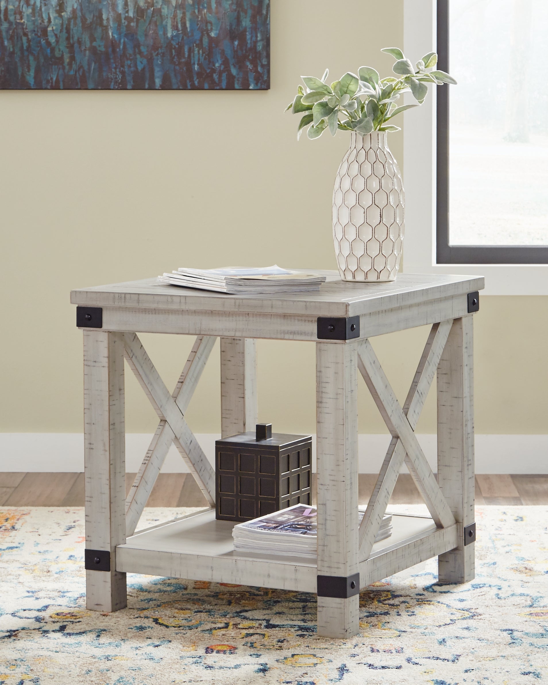 Sectionals for Less - Ashley Furniture - Carynhurst End Table - Rectangular End Table / Whitewash - T929-3