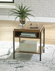 Sectionals for Less - Ashley Furniture - Fridley End Table - Rectangular End Table / Brown/Black - T964-3