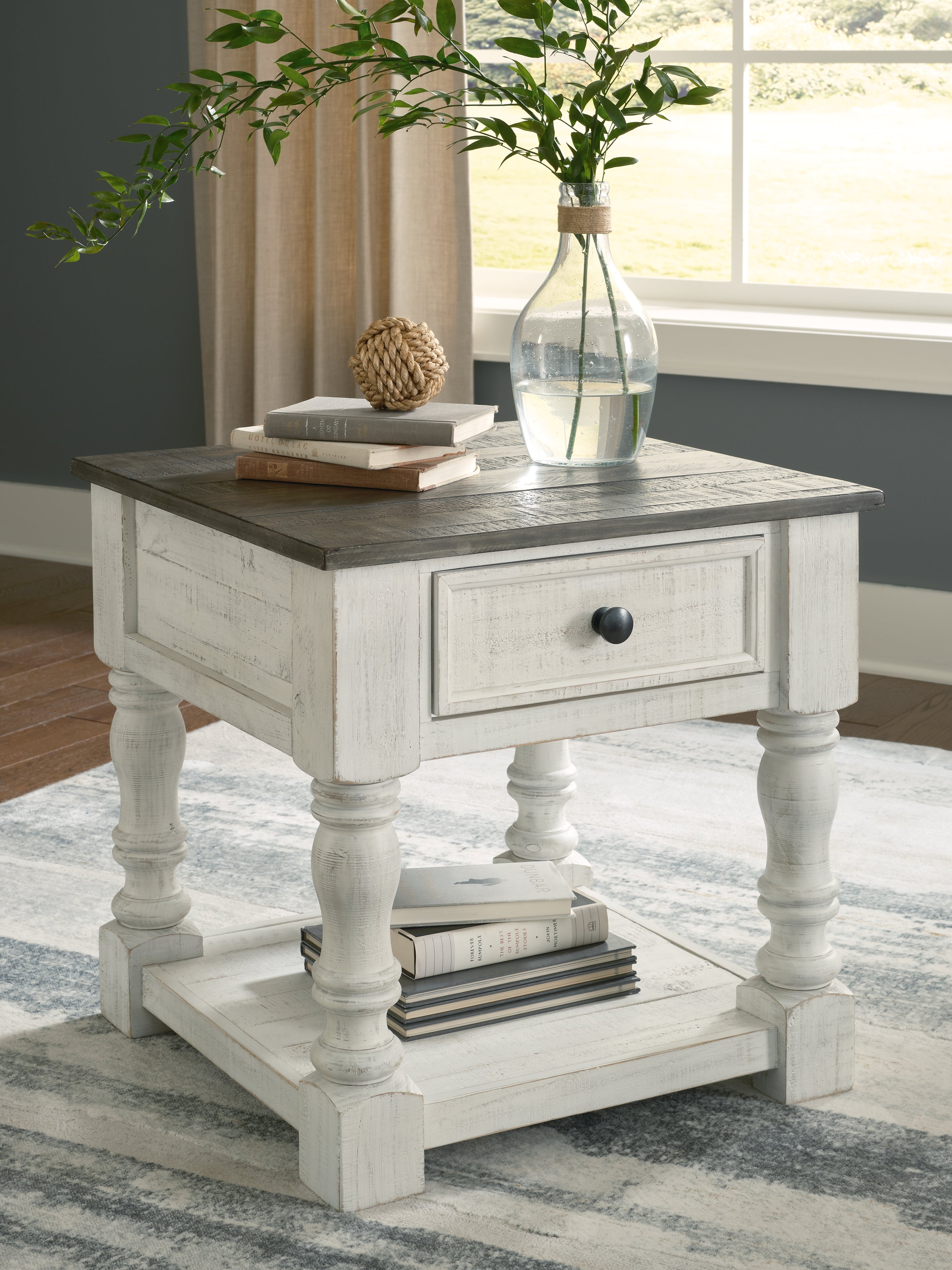 Sectionals for Less - Ashley Furniture - Havalance End Table - Square End Table / White/Gray - T994-2