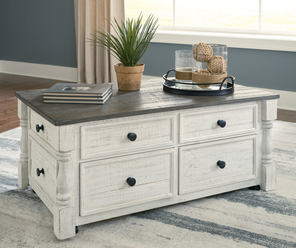 Sectionals for Less - Ashley Furniture - Havalance Lift-Top Coffee Table - Lift Top Cocktail Table / White/Gray - T994-20