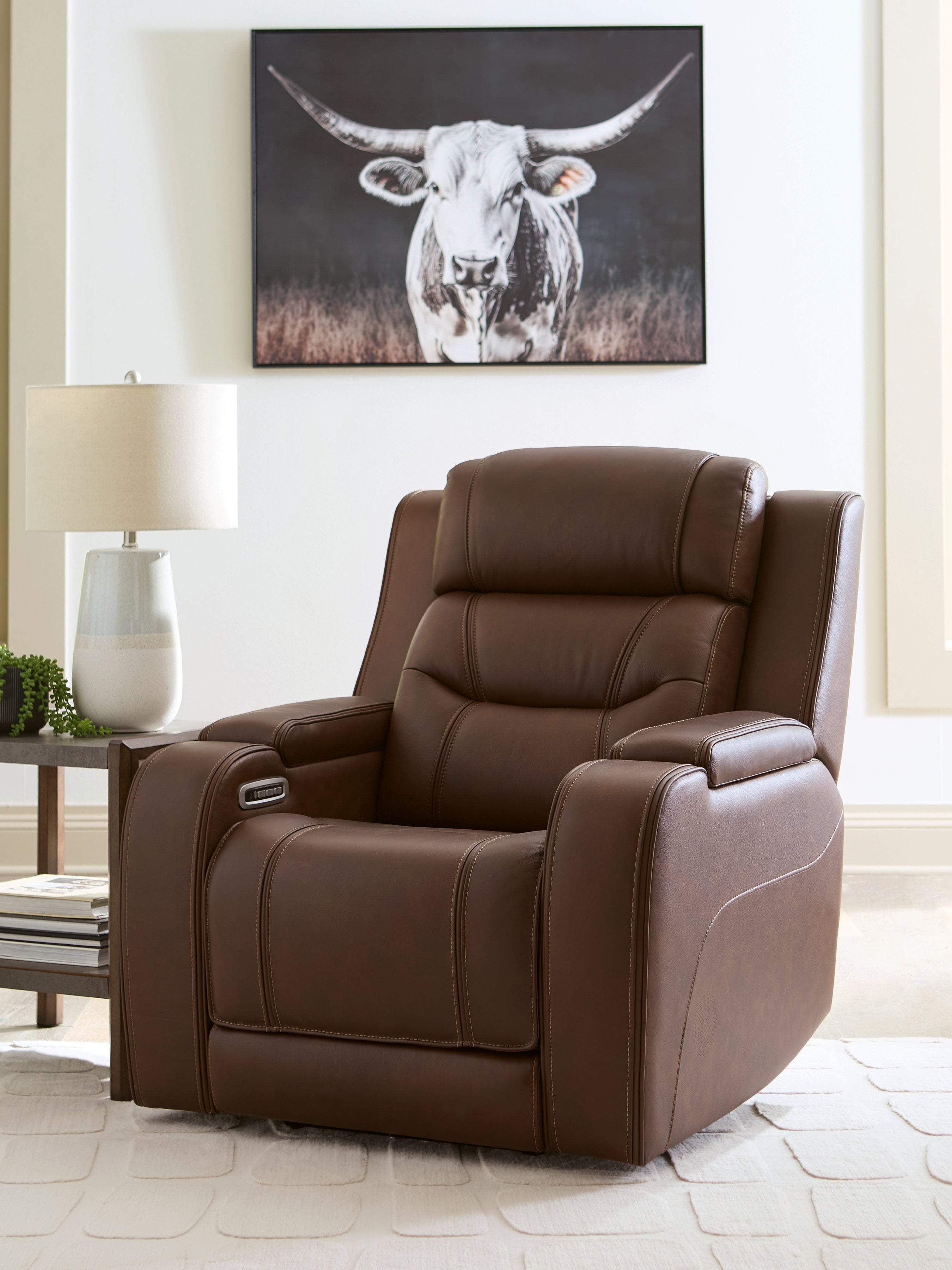 Sectionals for Less - Ashley Furniture - Knightington Living Room - Power Recliner w/Audio Seating / Brown - PCU1160213A