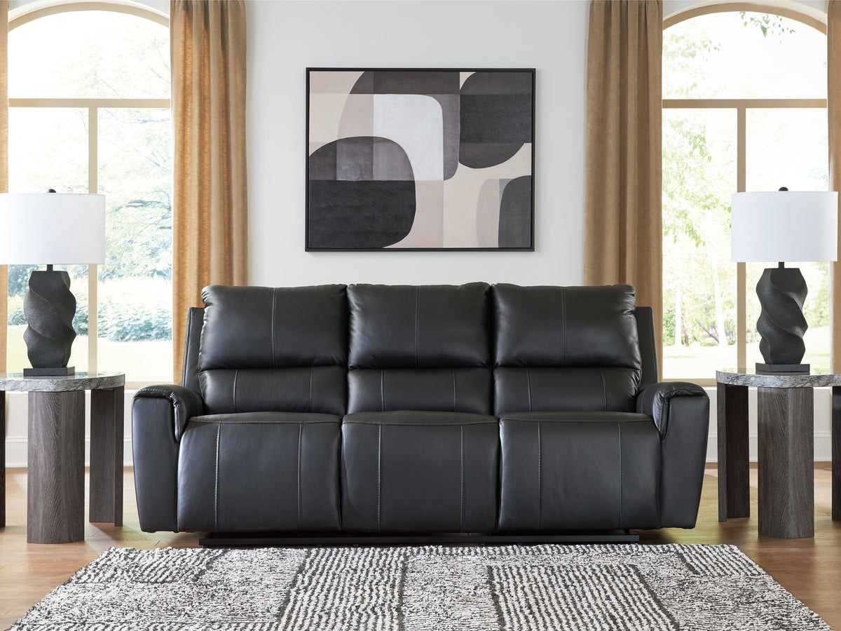 Sectionals for Less - Ashley Furniture - Glossmore Living Room - Reclining Sofa / Black - PCU1170088