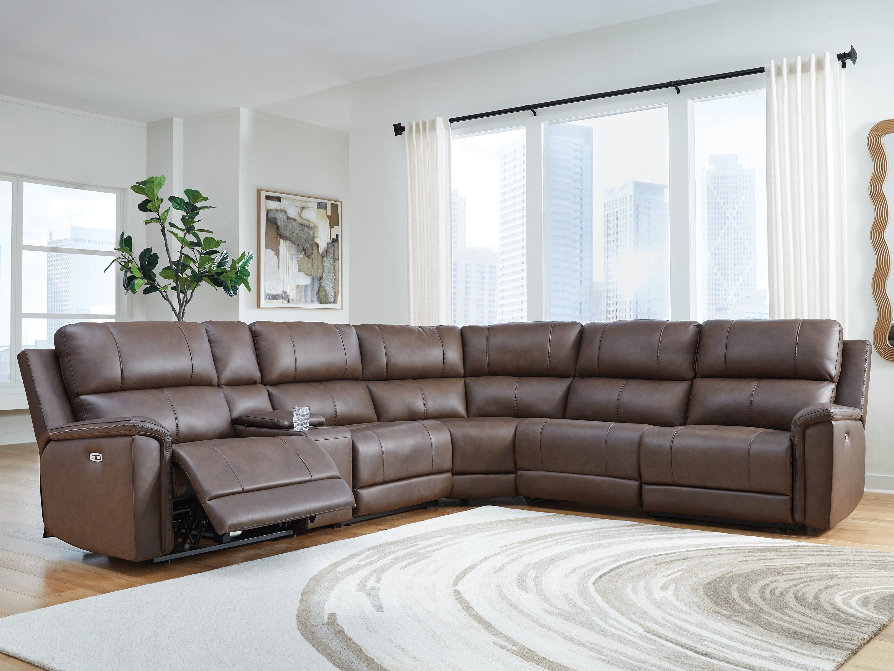 Sectionals for Less - Ashley Furniture - Bleckley Sectional - 6-Piece Power Reclining Sectional / Espresso - PCU12001S5