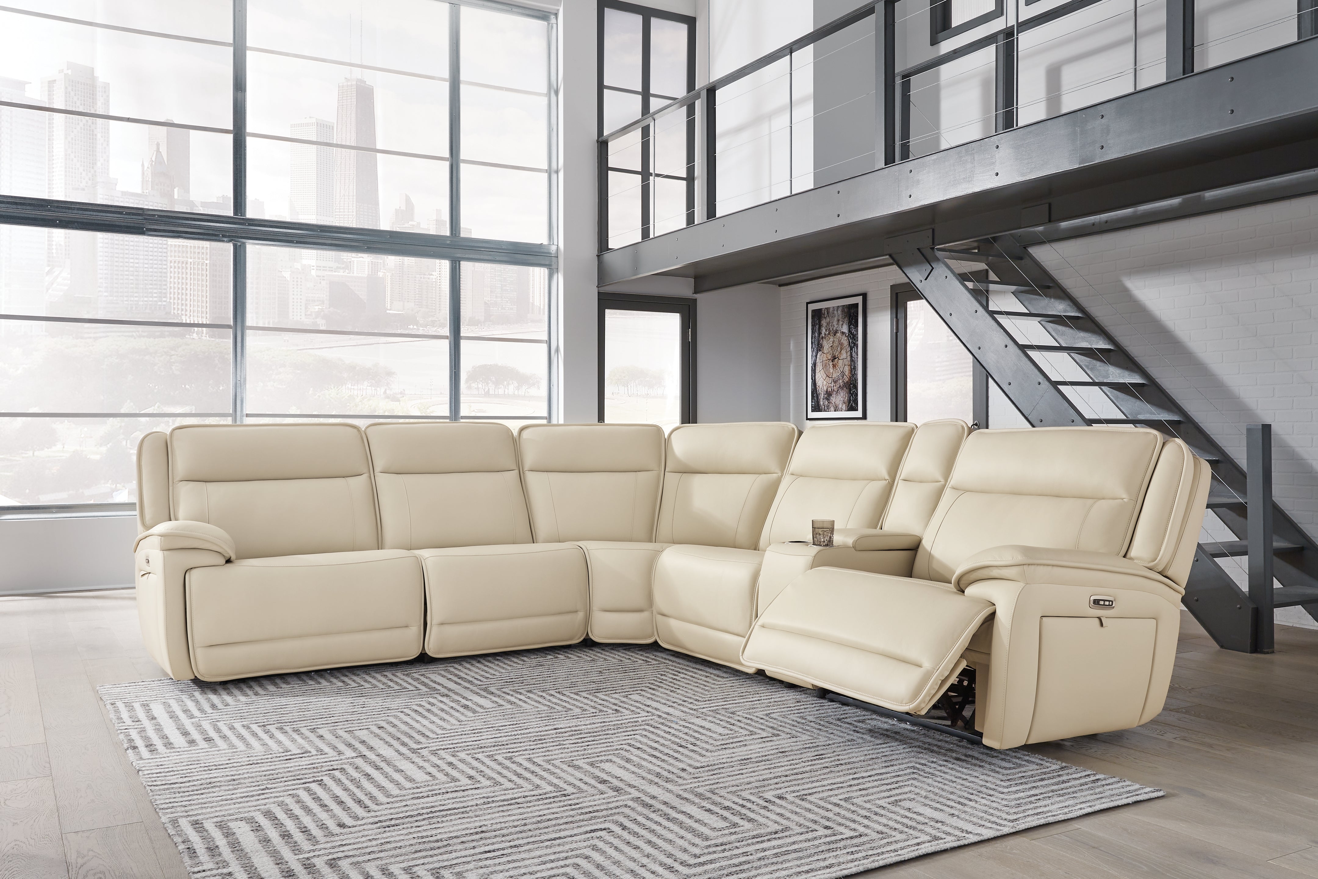 Sectionals for Less - Ashley Furniture - Double Deal Sectional - 6-Piece Power Reclining Sectional / Almond - U13001S1