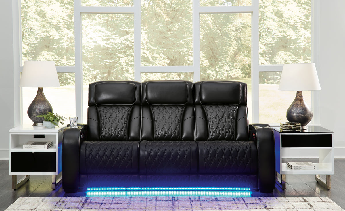 Sectionals for Less - Ashley Furniture - Boyington Living Room - PWR REC Loveseat/CON/ADJ HDRST / Black - U2710618
