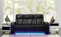 Sectionals for Less - Ashley Furniture - Boyington Living Room - PWR REC Loveseat/CON/ADJ HDRST / Black - U2710618