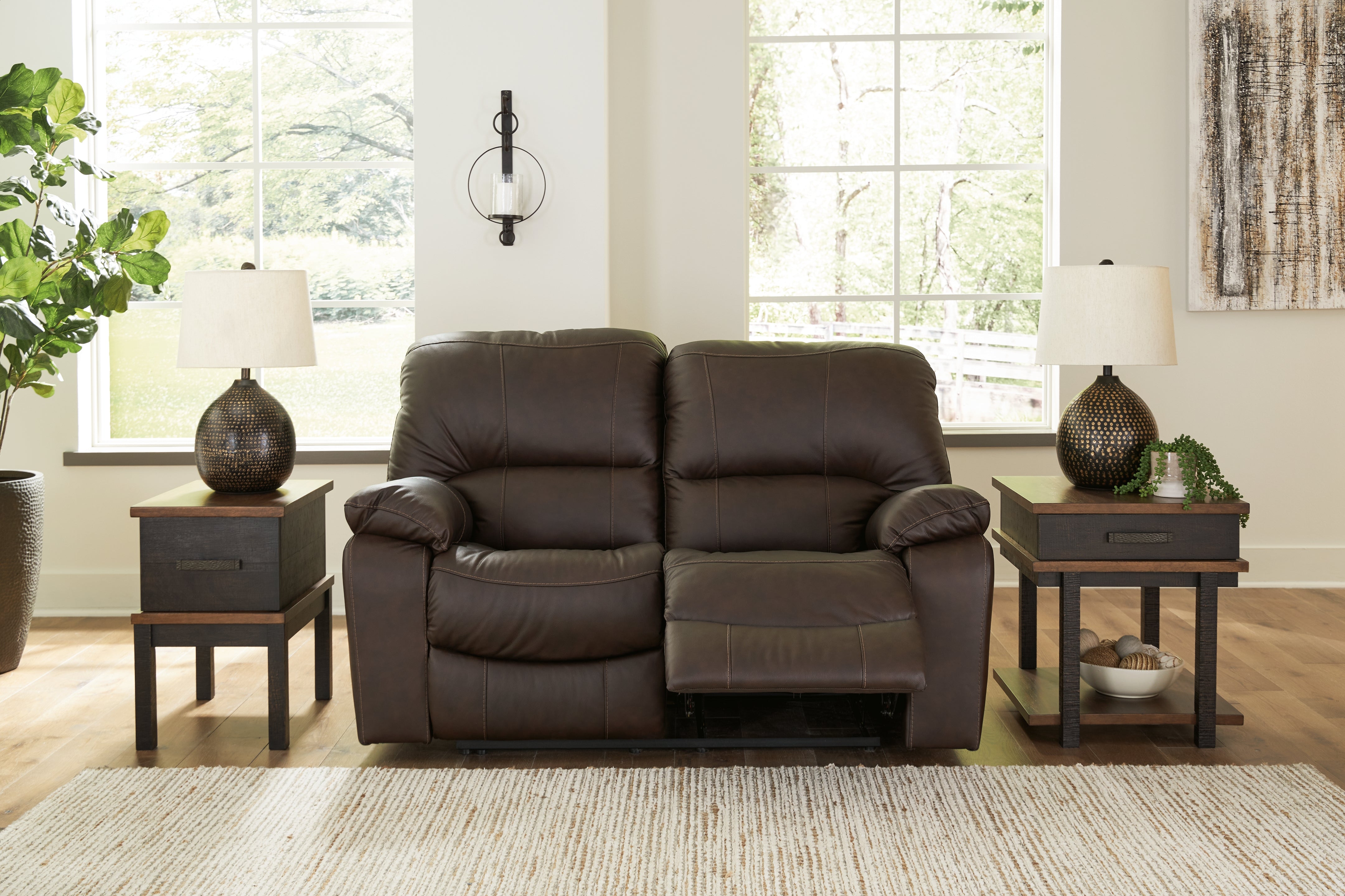 Sectionals for Less - Ashley Furniture - Leesworth Living Room - Reclining Power Sofa / Ocean - U4380987