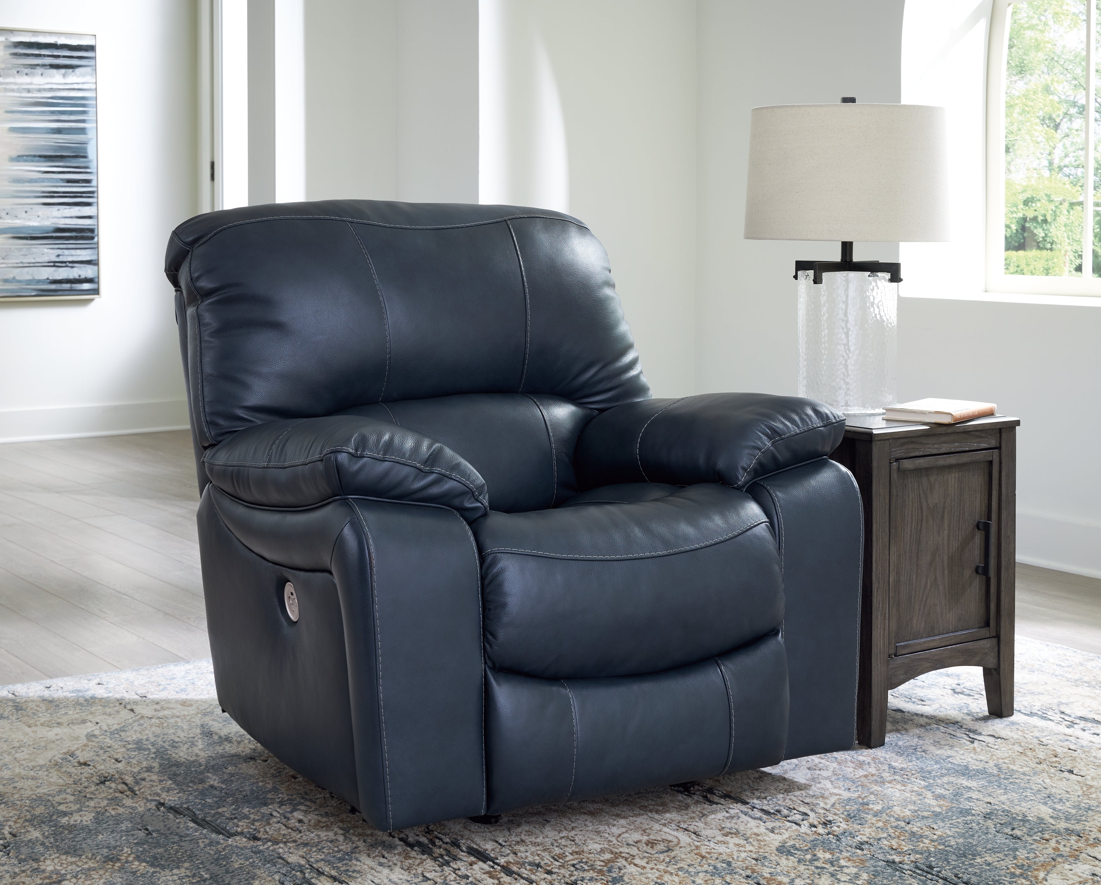 Sectionals for Less - Ashley Furniture - Leesworth Living Room - Power Rocker Recliner / Ocean - U4380998