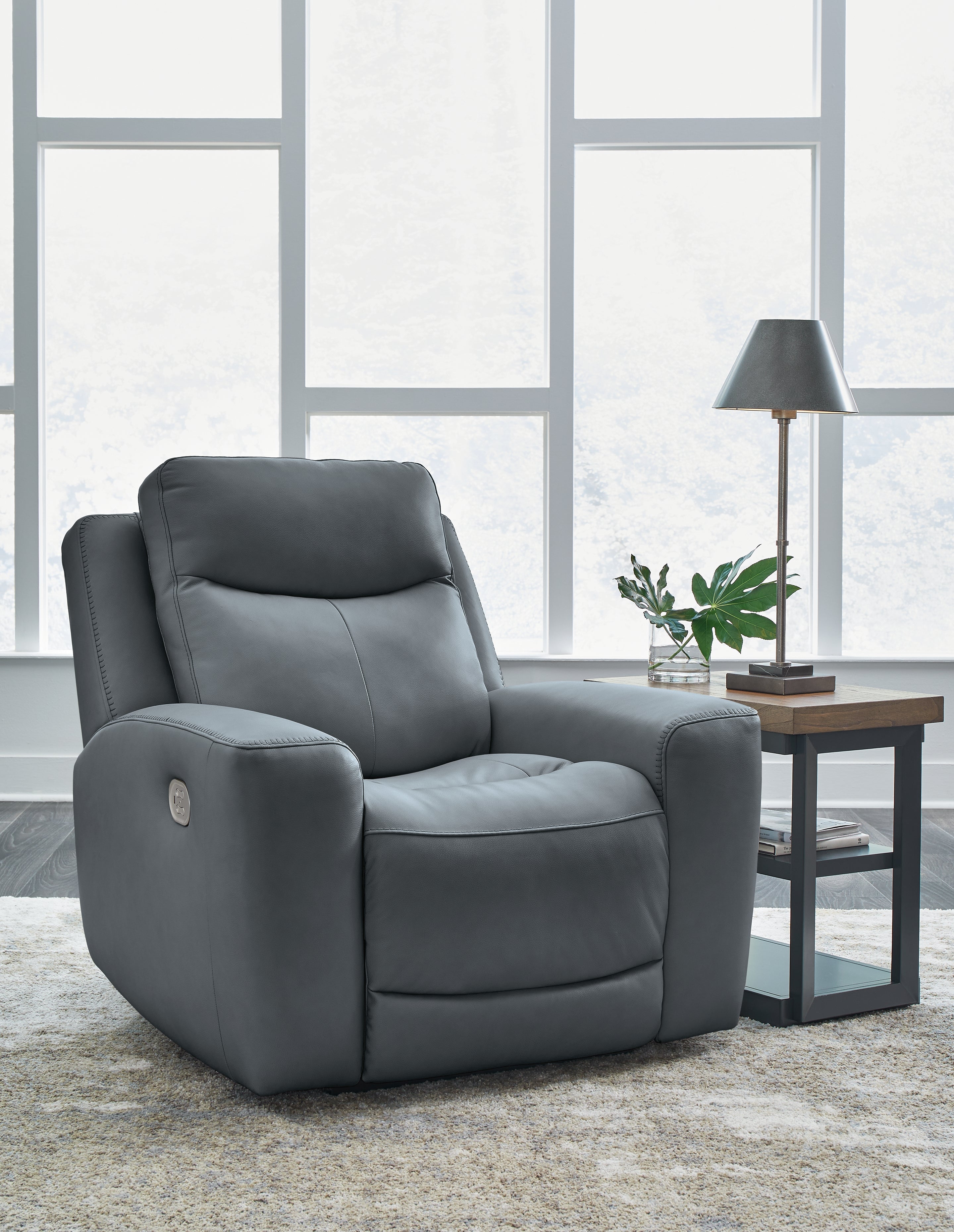 Sectionals for Less - Ashley Furniture - Mindanao Living Room - PWR Recliner/ADJ Headrest / Steel - U5950413