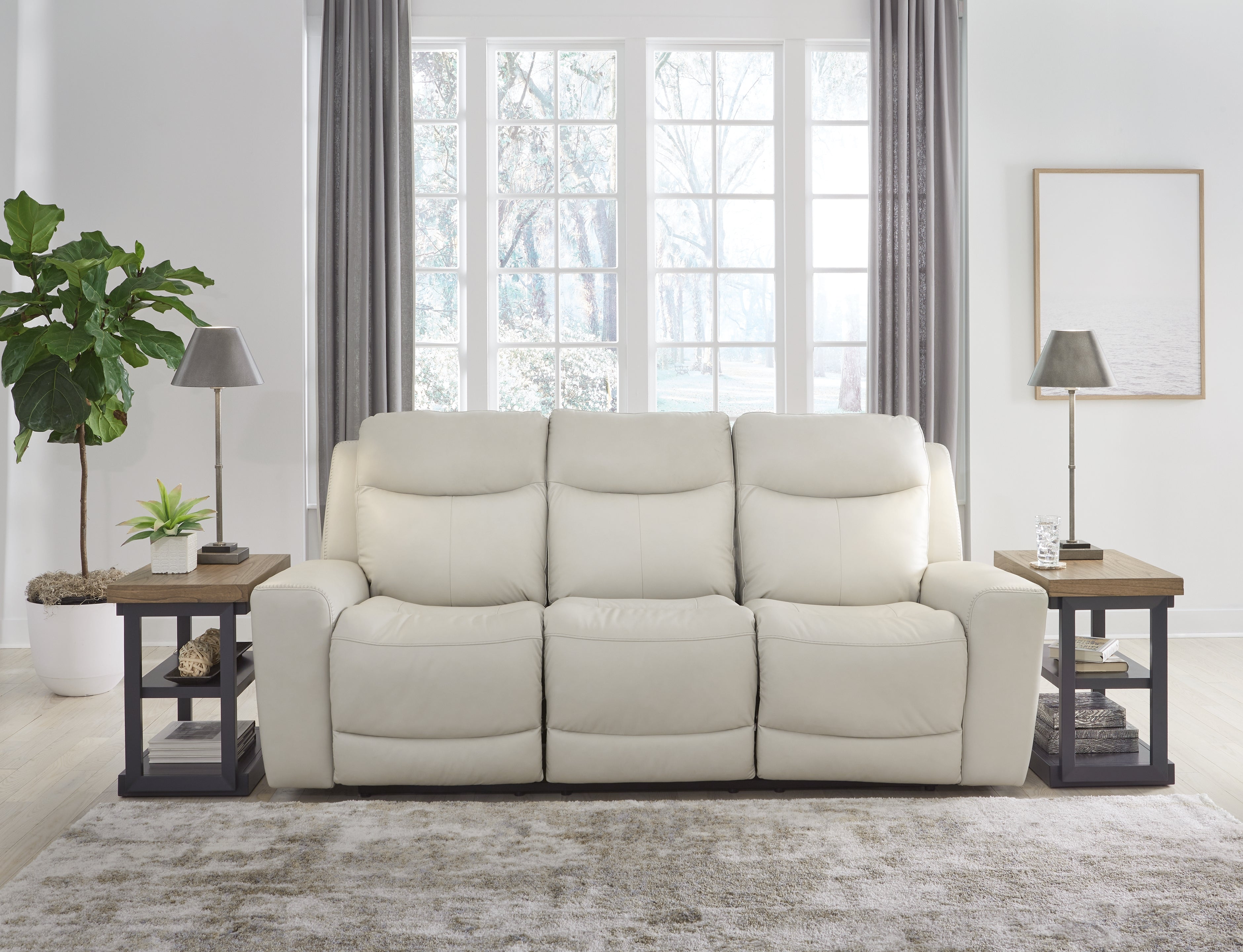 Sectionals for Less - Ashley Furniture - Mindanao Living Room - PWR REC Sofa with ADJ Headrest / Coconut - U5950515