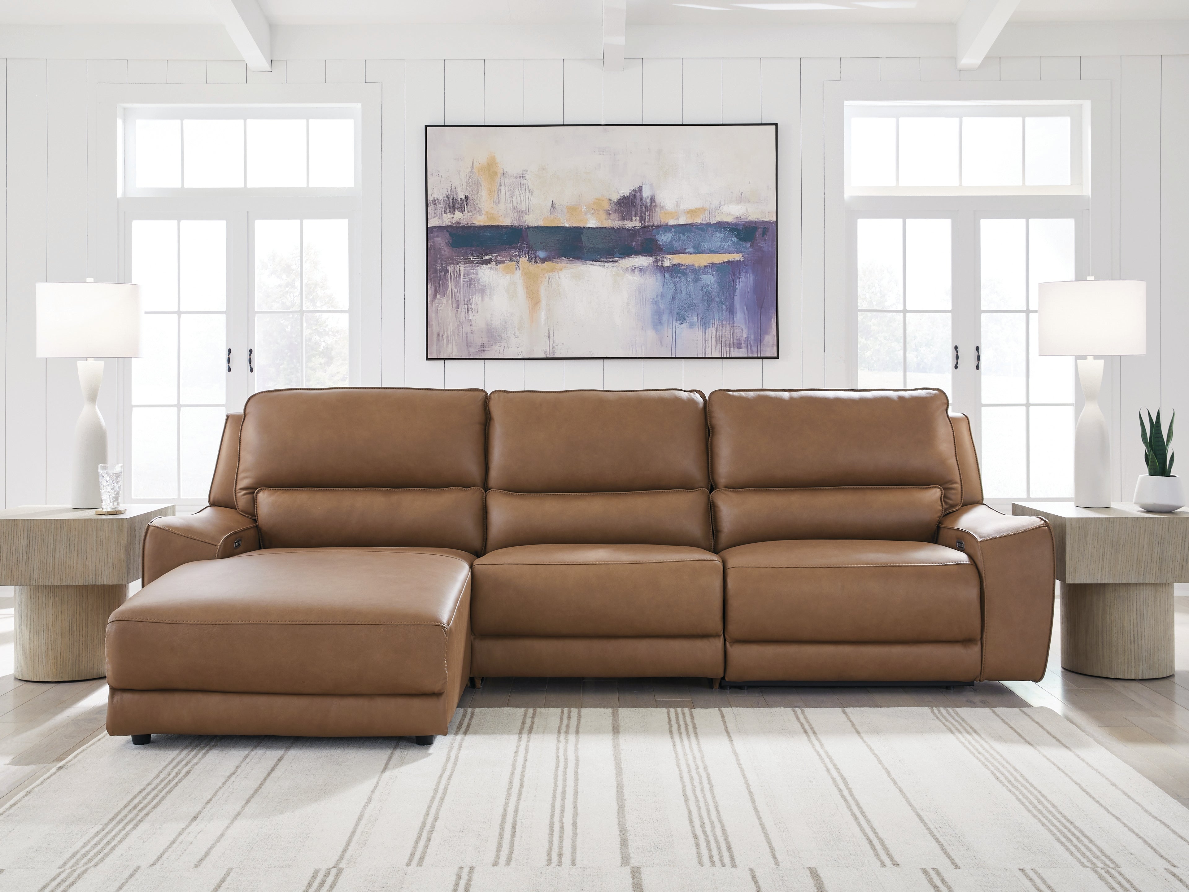 Sectionals for Less - Ashley Furniture - DeepWakes Sectional - 3-Piece Reclining Sofa Chaise / Caramel - PCU62606S23