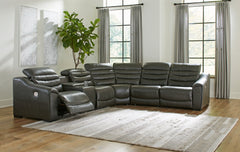 Sectionals for Less - Ashley Furniture - Center Line Sectional - 7-Piece Power Reclining Sectional / Dark Gray - U63404S7