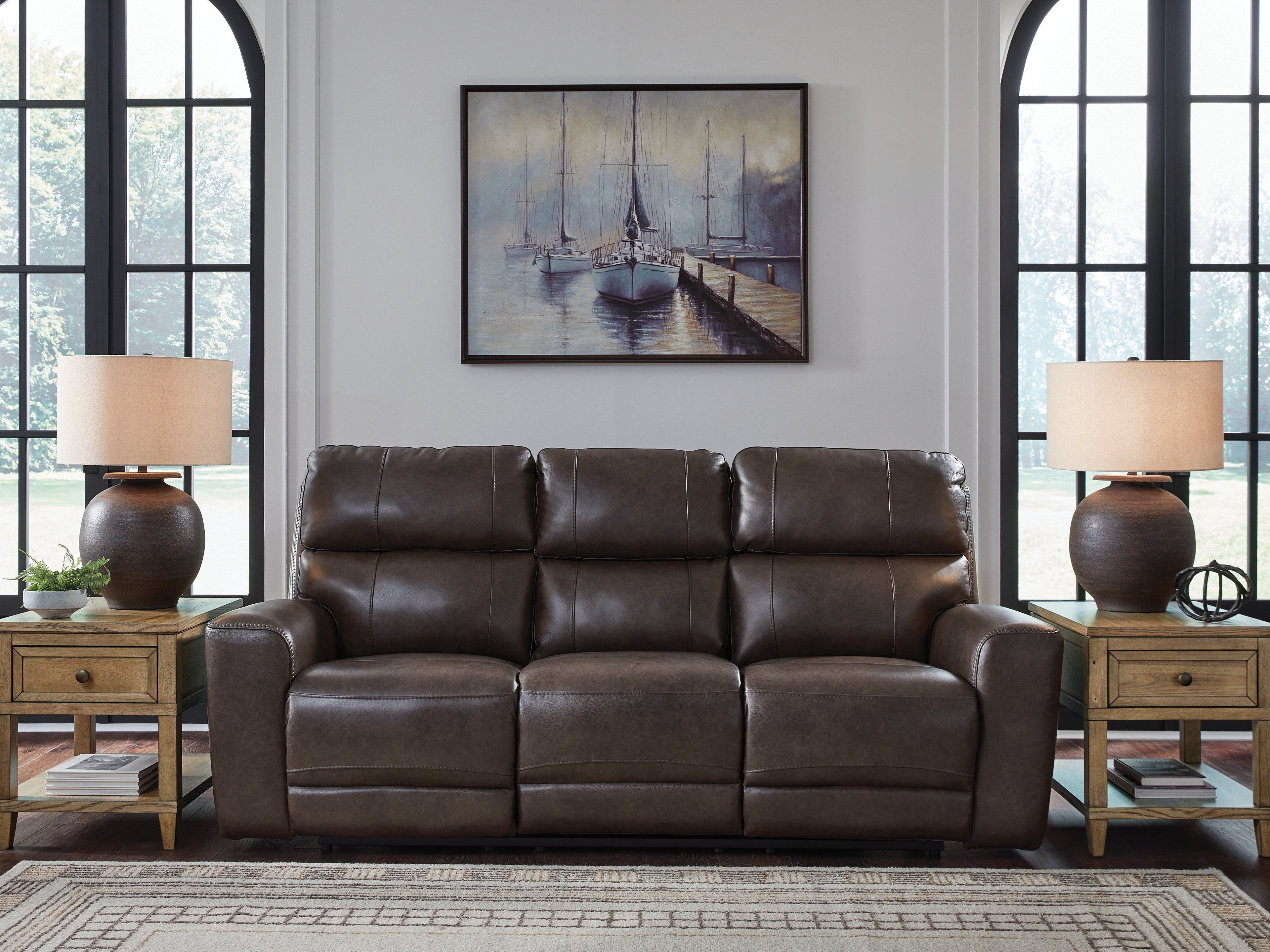 Sectionals for Less - Ashley Furniture - Crossplex Living Room - PWR REC Sofa with ADJ Headrest / Smoke - PCU6450615
