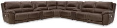 Sectionals for Less - Ashley Furniture - Dunleith 9-piece Power Reclining Sectional - 9-piece Power Reclining Sectional / Chocolate - U71604S10