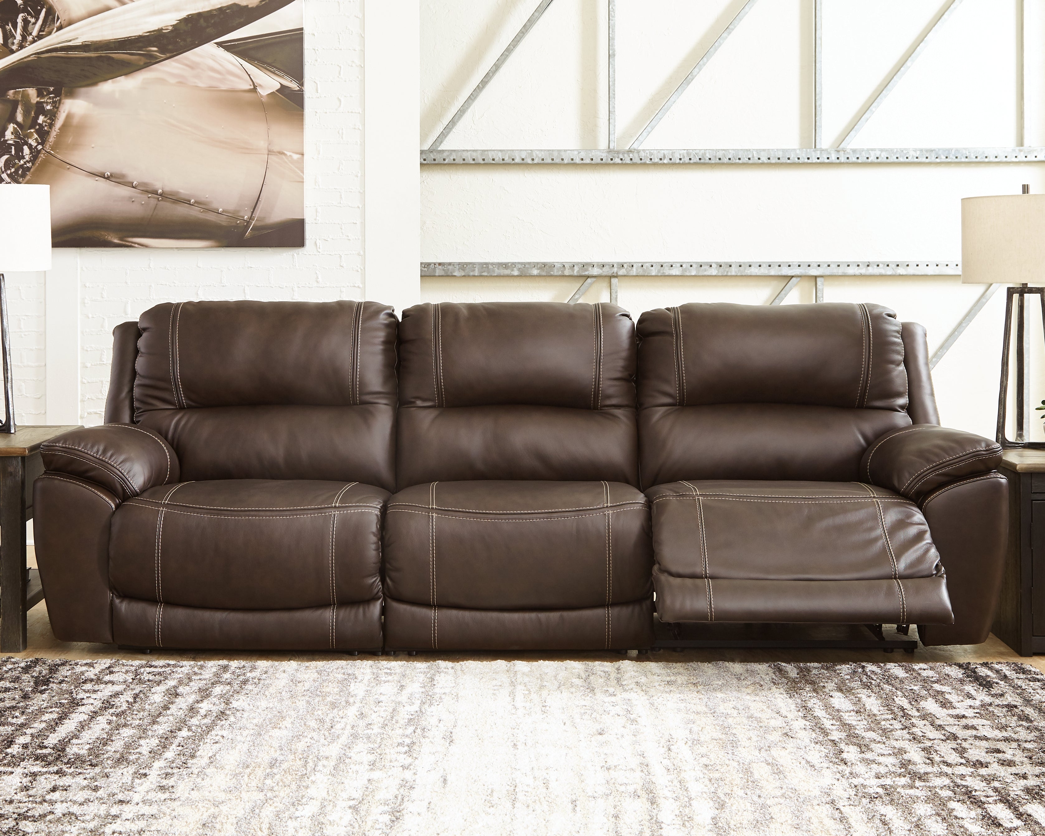 Sectionals for Less - Ashley Furniture - Dunleith Sectional - 3-Piece Power Reclining Sofa / Chocolate - U71604S5