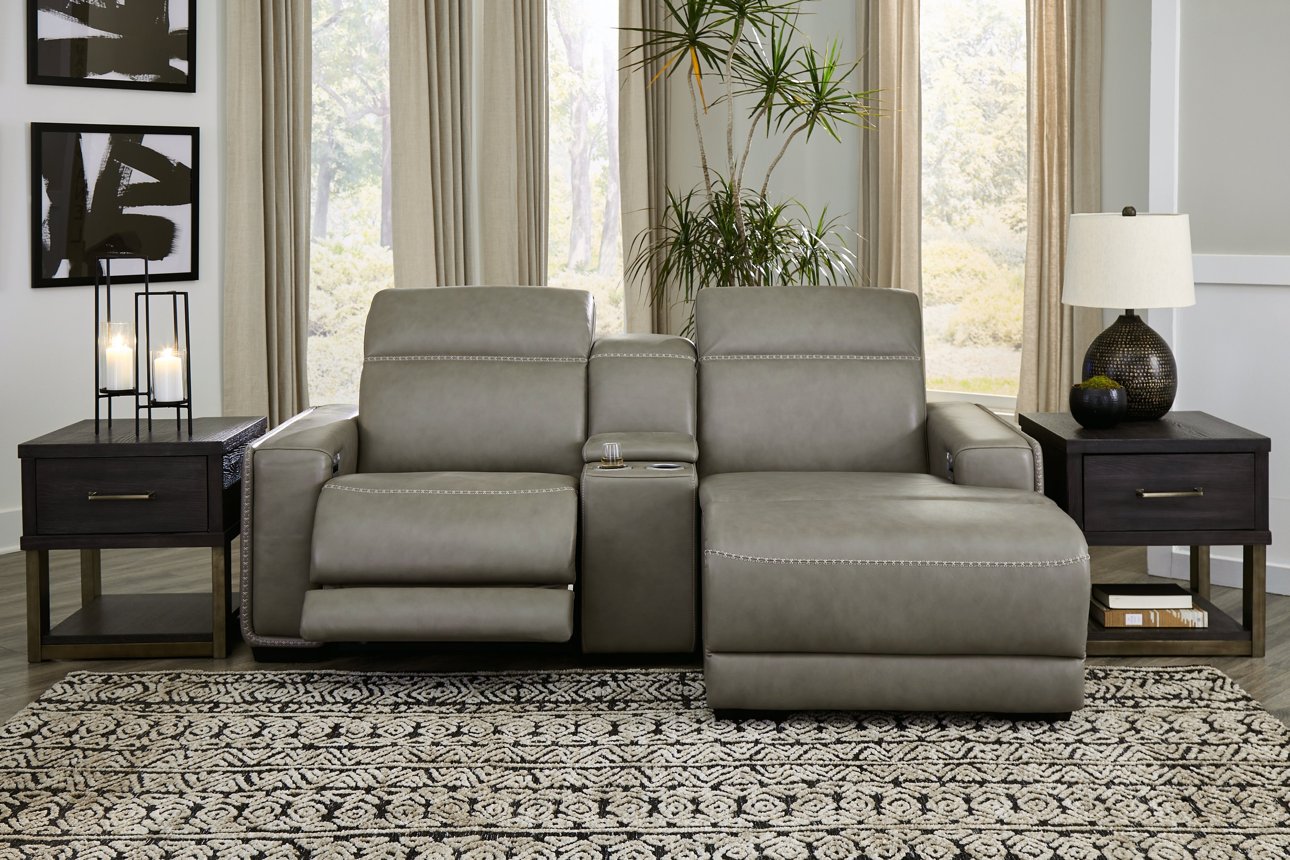 Sectionals for Less - Ashley Furniture - Correze Sectional - 3-Piece Power Reclining Sectional with Chaise / Gray - U94202S11