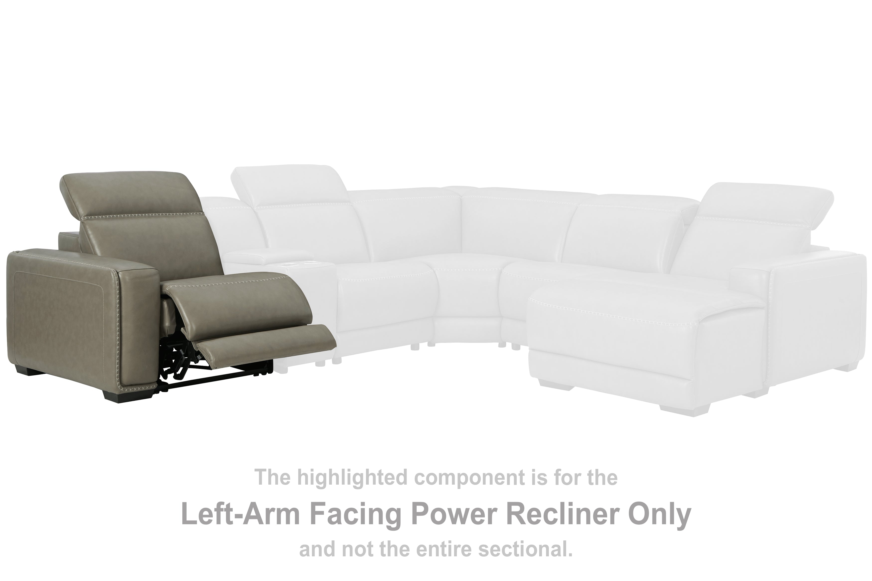 Sectionals for Less - Ashley Furniture - Correze Sectional - LAF Zero Wall Power Recliner / Gray - U9420258