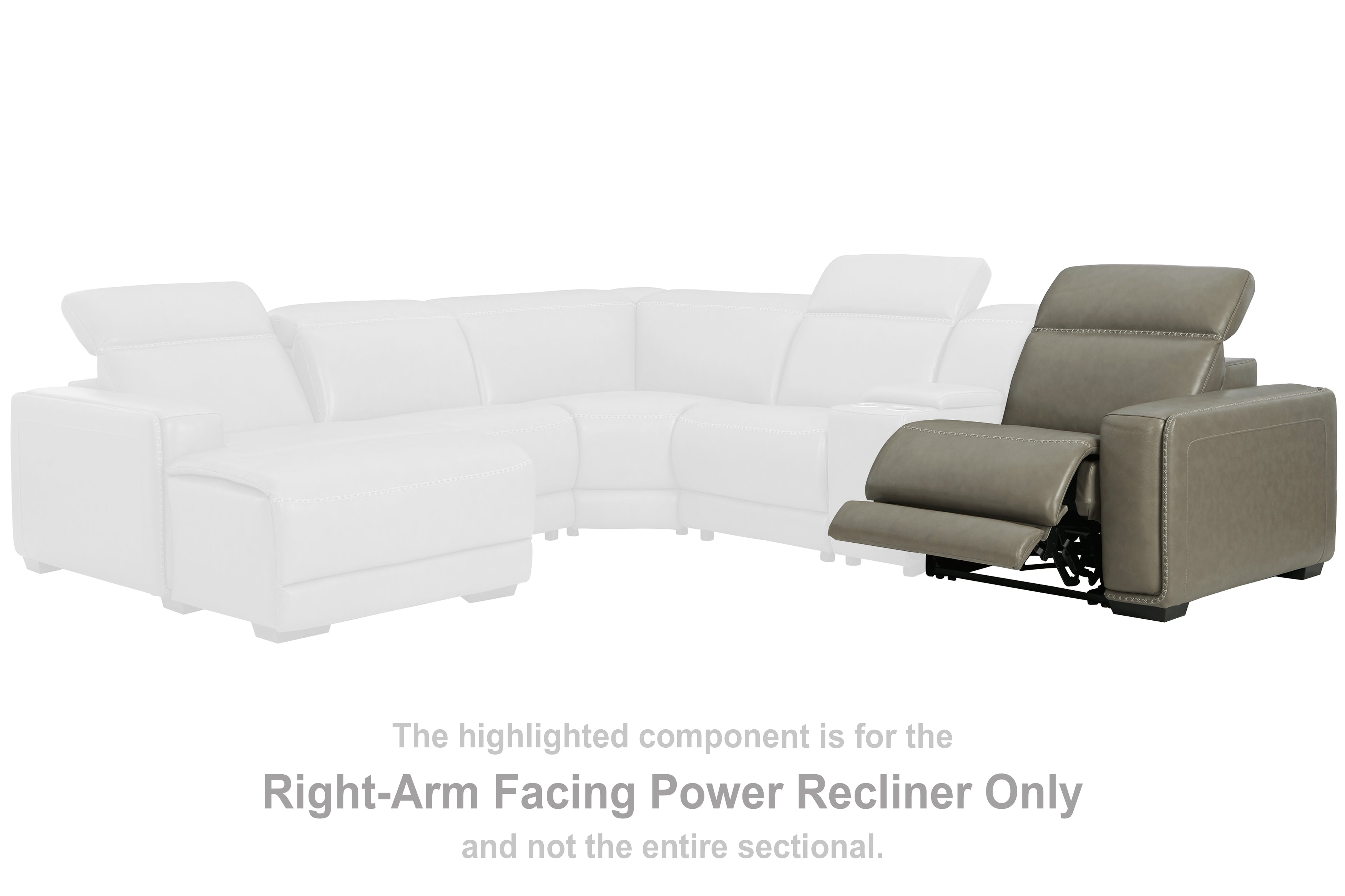 Sectionals for Less - Ashley Furniture - Correze Sectional - RAF Zero Wall Power Recliner / Gray - U9420262