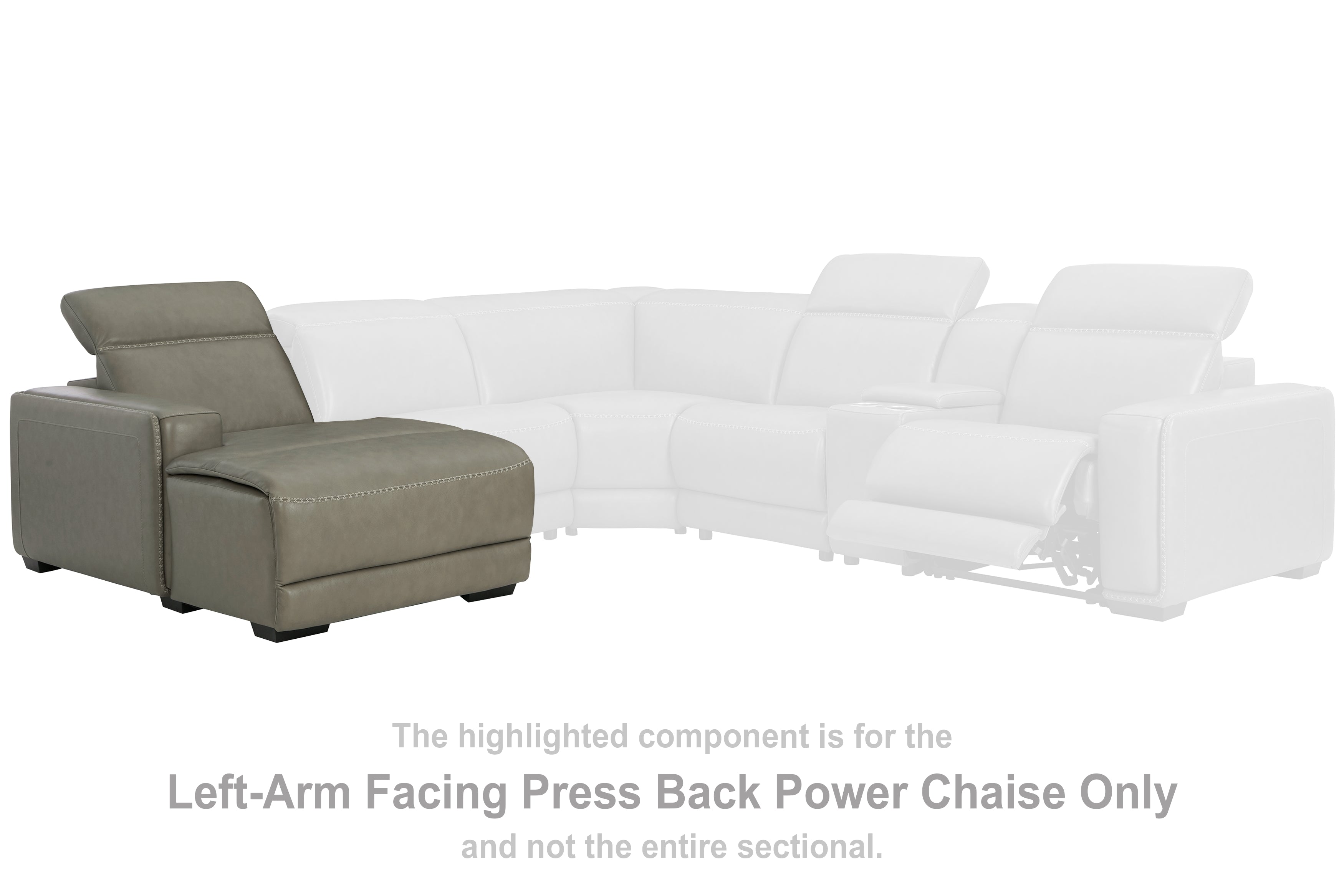 Sectionals for Less - Ashley Furniture - Correze Sectional - LAF PWR Reclining Back Chaise / Gray - U9420279