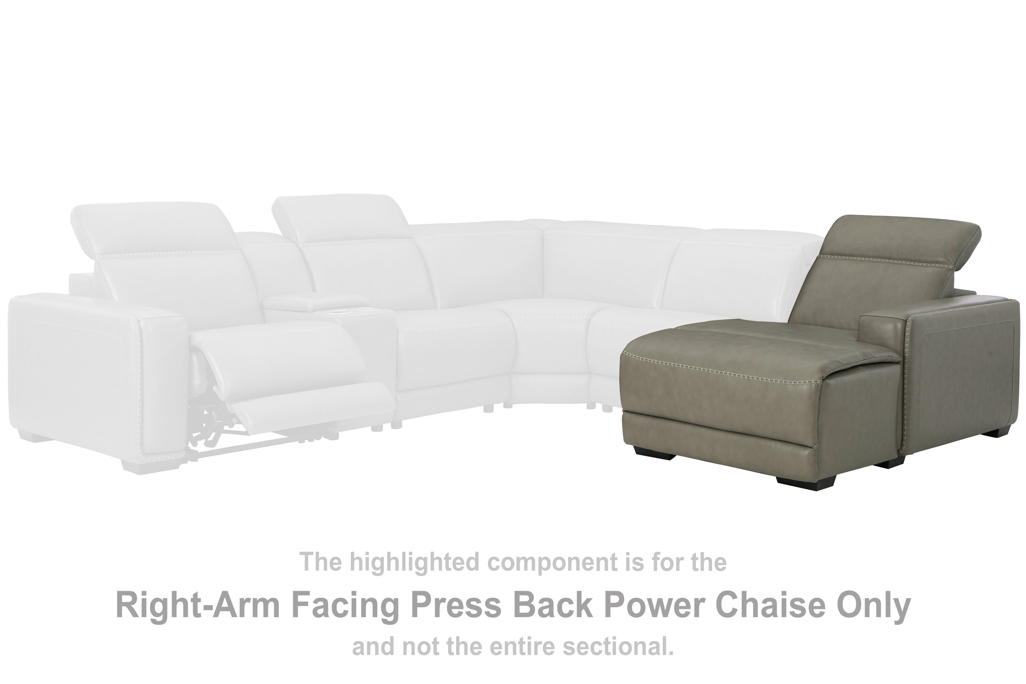 Sectionals for Less - Ashley Furniture - Correze Sectional - RAF PWR Reclining Back Chaise / Gray - U9420297