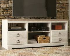 Sectionals for Less - Ashley Furniture - Willowton TV Stand - 64" / Whitewash - W267-68