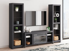Sectionals for Less - Ashley Furniture - Cayberry 3-Piece Entertainment Center with Electric Fireplace - 3-Piece Entertainment Center with Electric Fireplace / Black - W2721W2