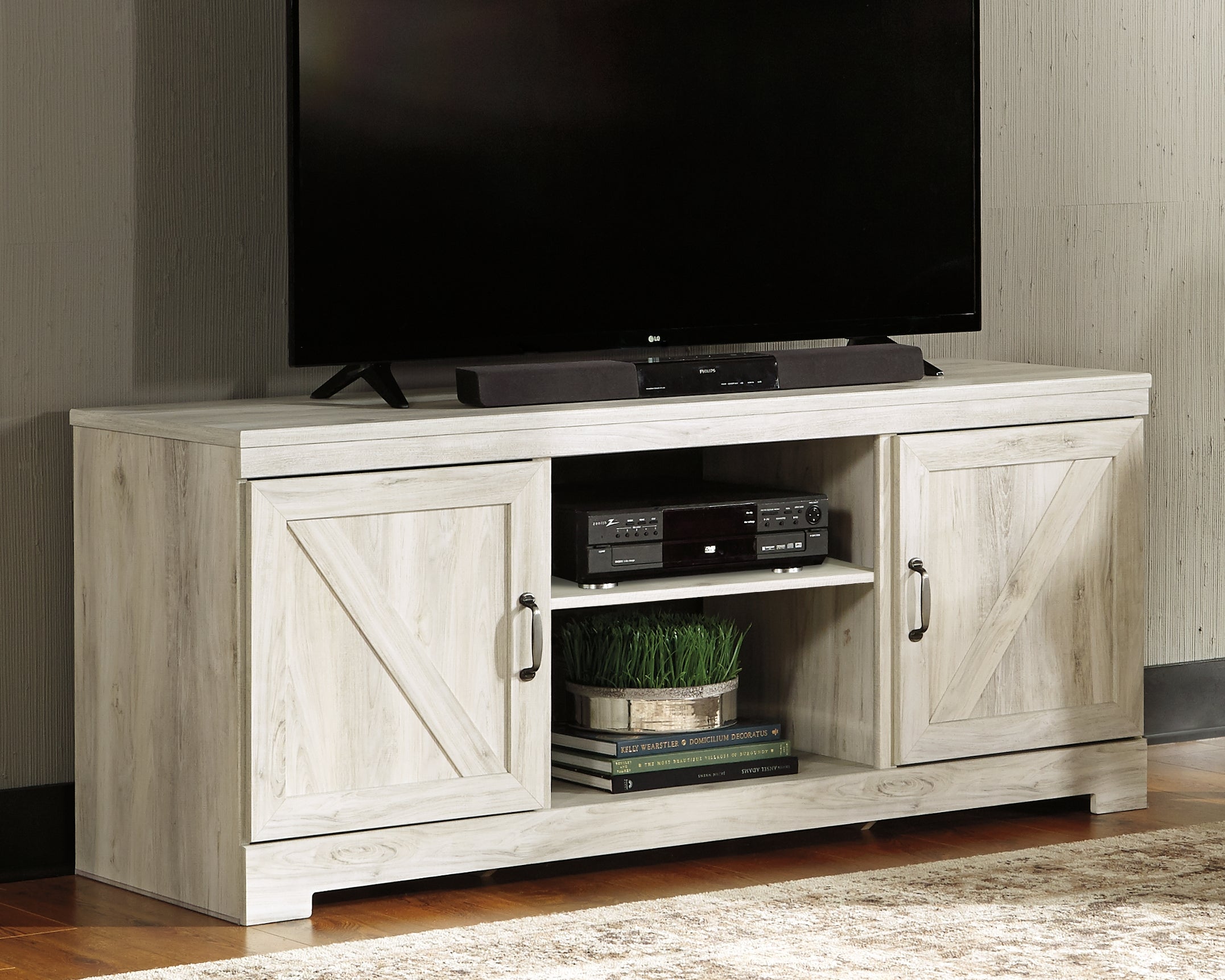 Sectionals for Less - Ashley Furniture - Bellaby TV Stand - 63" / Whitewash - W331-68