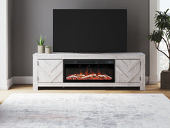 Sectionals for Less - Ashley Furniture - Cayboni 71" TV Stand with Electric Fireplace - 71" TV Stand with Electric Fireplace / Whitewash - W3788W1
