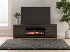 Sectionals for Less - Ashley Furniture - Cayboni 71" TV Stand with Electric Fireplace - 71" TV Stand with Electric Fireplace / Black - W3789W1