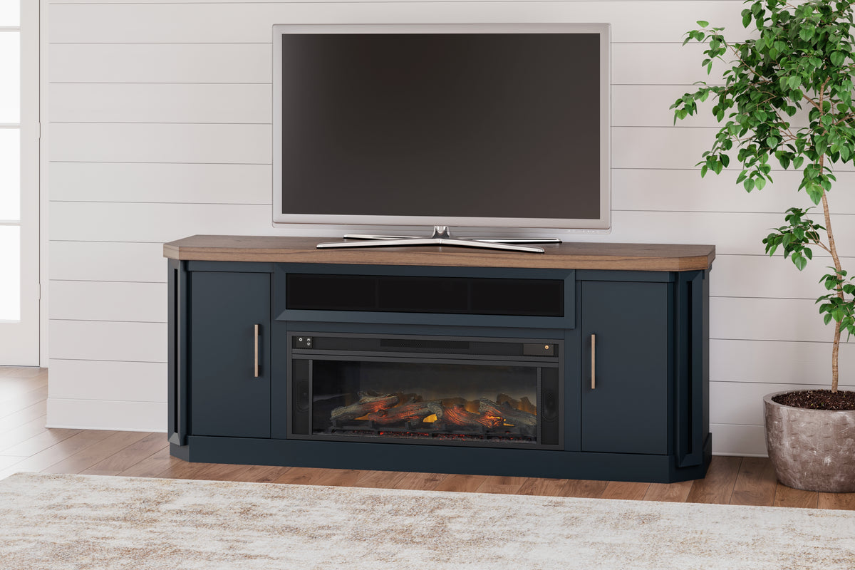 Sectionals for Less - Ashley Furniture - Landocken 83" TV Stand - 83" / Brown/Blue - W402-68