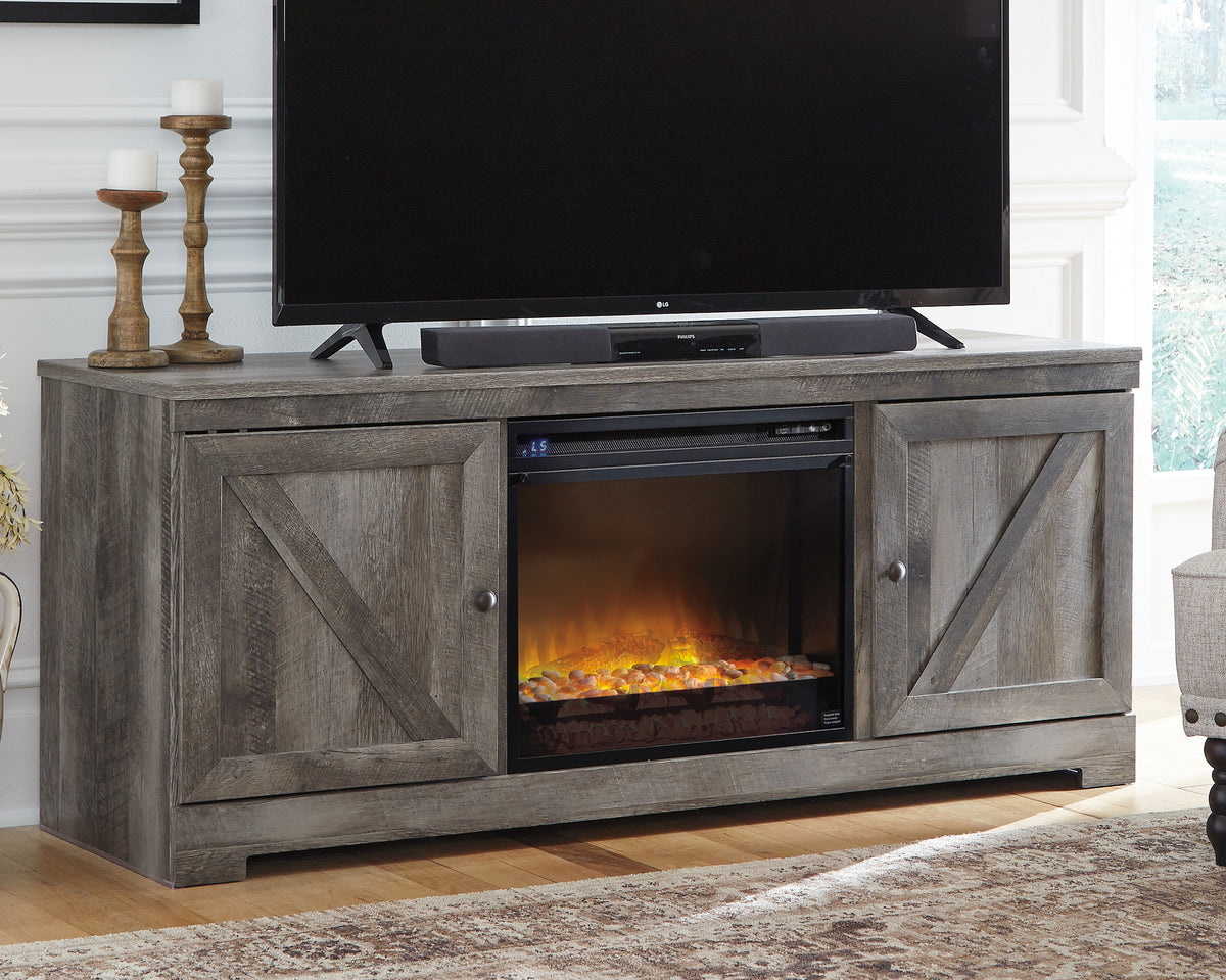 Sectionals for Less - Ashley Furniture - Wynnlow 63" TV Stand with Electric Fireplace - 63" TV Stand with Electric Fireplace / Gray - W440W4