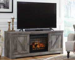 Sectionals for Less - Ashley Furniture - Wynnlow 63" TV Stand with Electric Fireplace - 63" TV Stand with Electric Fireplace / Gray - W440W9