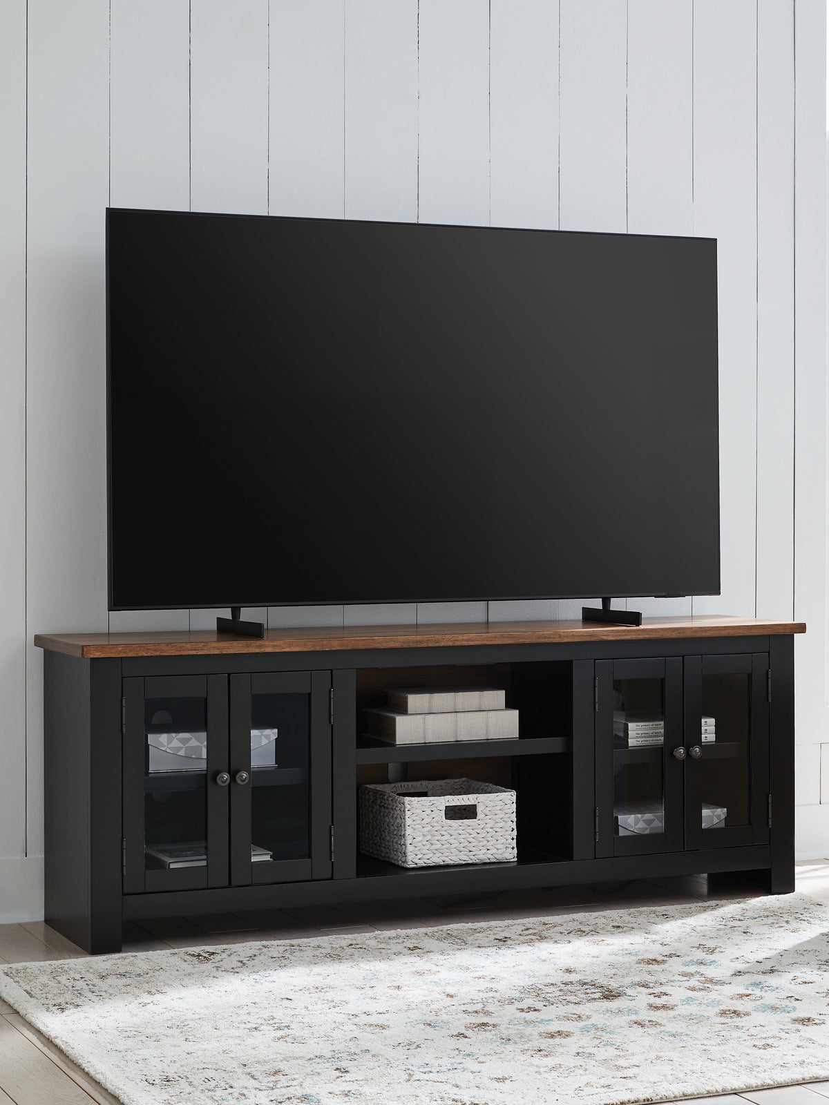 Sectionals for Less - Ashley Furniture - Wildenauer 76" TV Stand - 76" / Brown/Black - W664-68