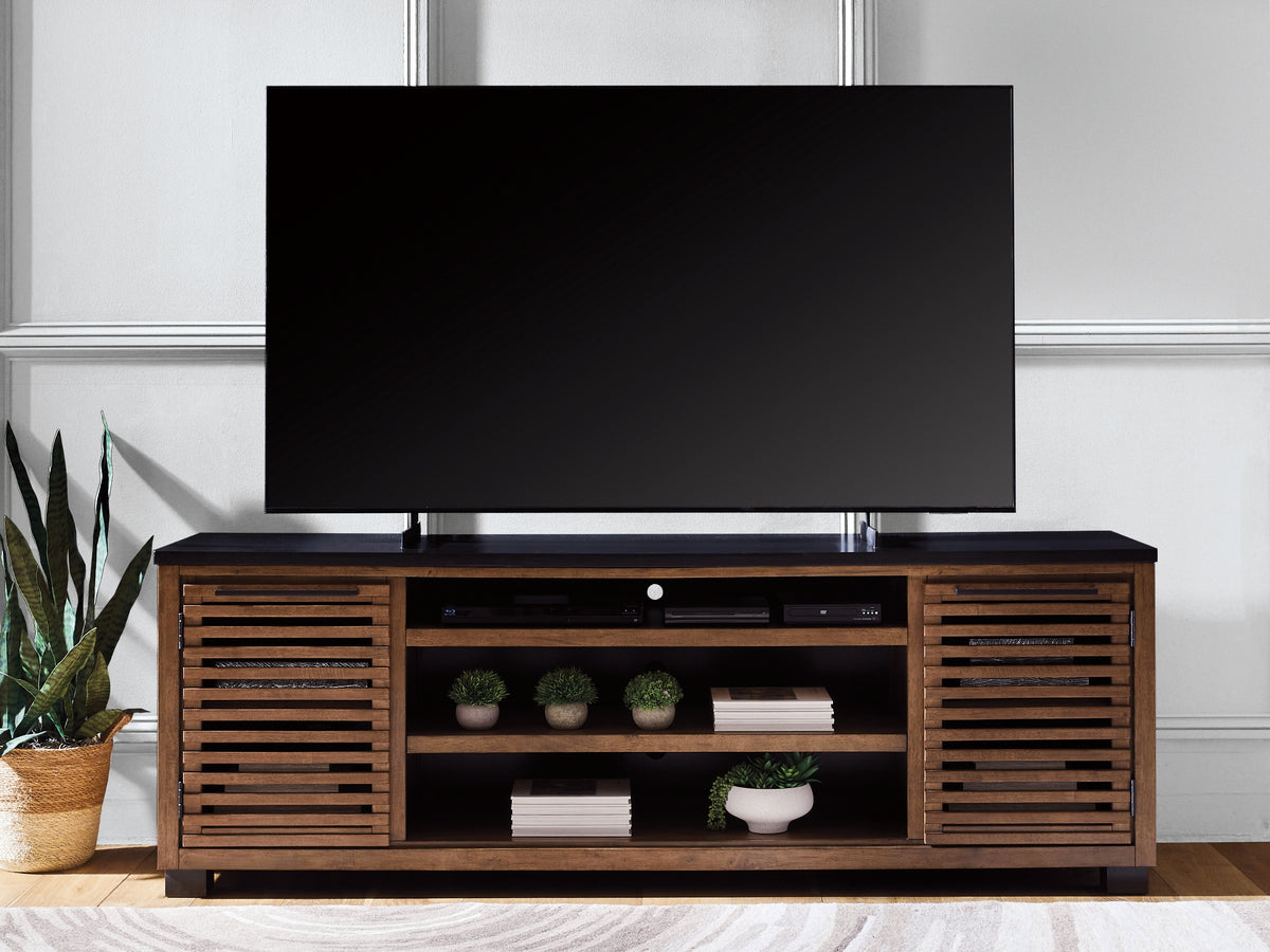 Sectionals for Less - Ashley Furniture - Kallari 84" TV Stand - 84" / Warm Brown/Black - W737-78