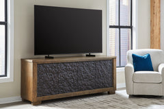 Sectionals for Less - Ashley Furniture - Rosswain 80" TV Stand - 80" / Warm Brown - W763-68